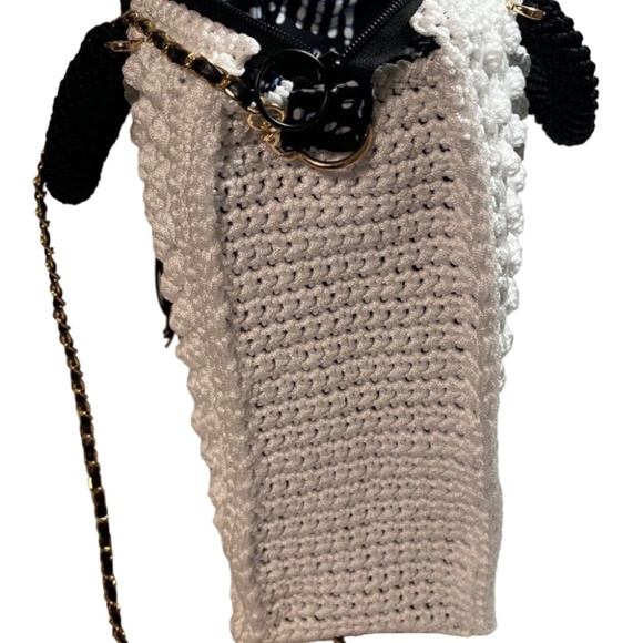 Boho Black and White Shoulder Handbag - Picture 4 of 5